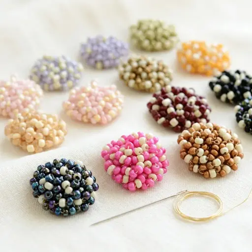 Dazzling crystal-cut Round Glass Beads in Multicolour
