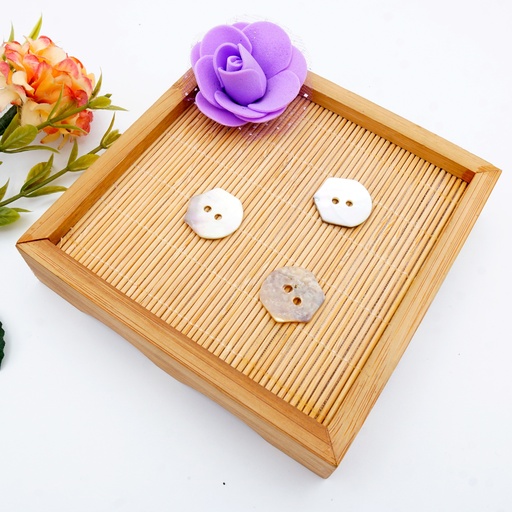 [AGJPIH2H-30L] Agoya Japan Irregular Hexagon Shell Button
