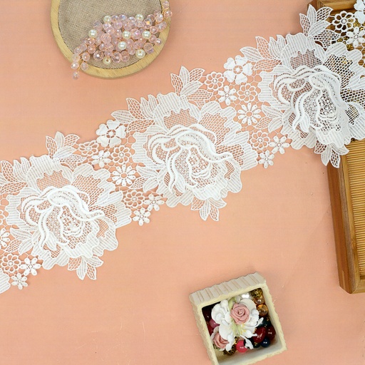 [12735-11/70203 WHITE] Applique Shuttle Lace