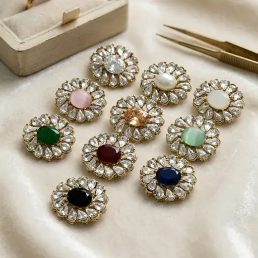 Fancy Kundan Button