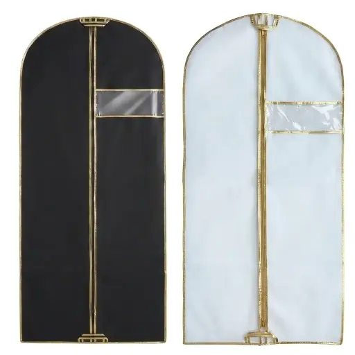Nonwoven Suit Cover In Gold Piping
