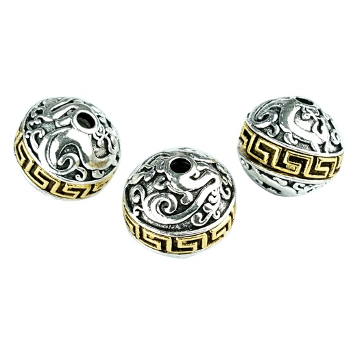 [DM-504] Sterling Silver Greek Key Beads