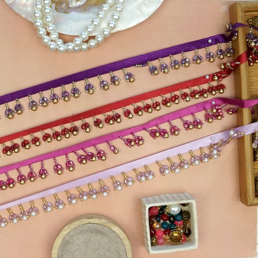 Fancy Pearl&Crystal Hanging Lace