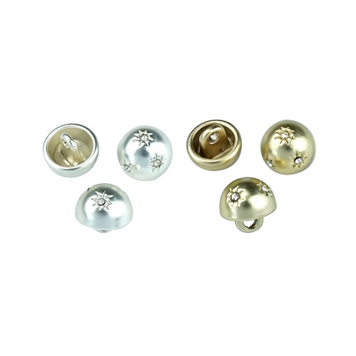 Star Design Shank Button With Stones