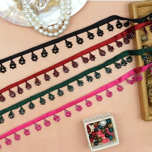 Glass Beads, Crystals, Hanging Lace