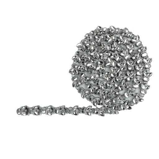 [FA706S CRYSTAL WHT] Silver Base Fancy Kundan Lace