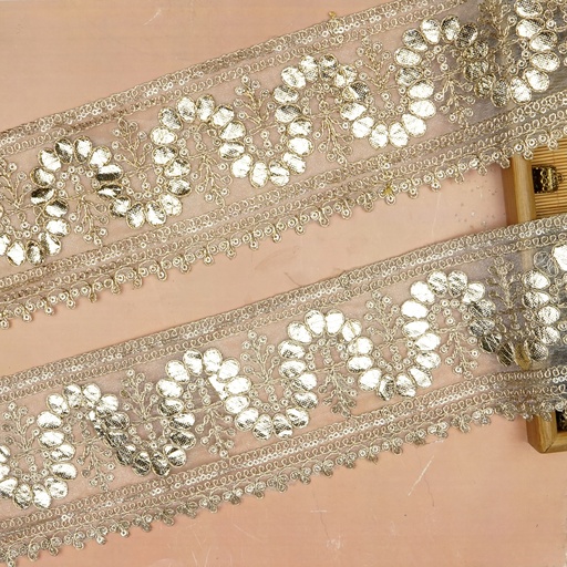 Fancy Metallic Yarn Sequence Lace