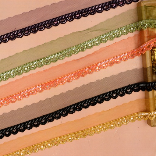 Fancy Glass Beads Sequence Lace