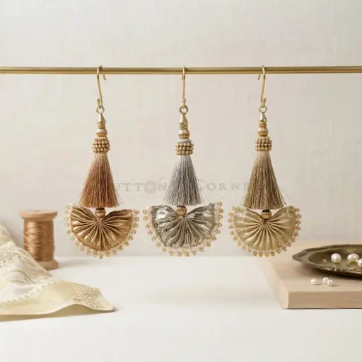 Fancy Gota, Pearl & Crystals Tassel