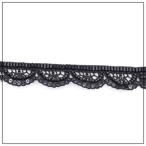 Fancy Glass Beads Sequence Lace