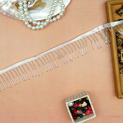 [CDJL01 SILVER] Fancy Glass Beads Hanging Lace