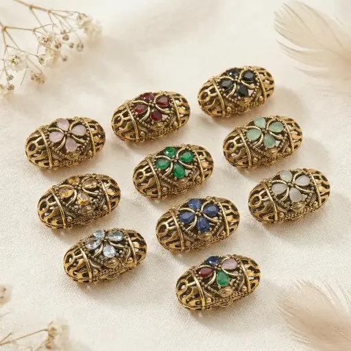 Gold Base Fancy Kundan Ball