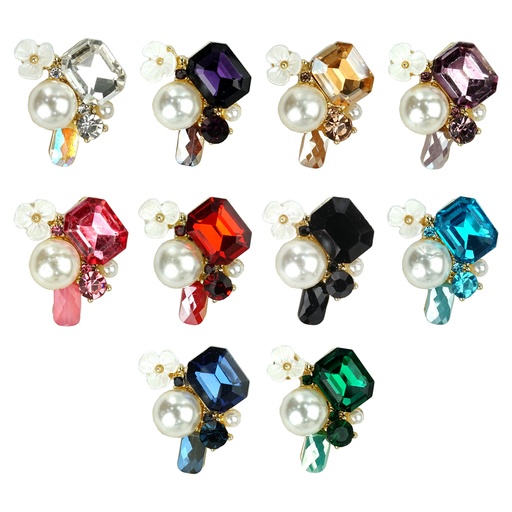Crystal Flower with a Pearl Fancy Button