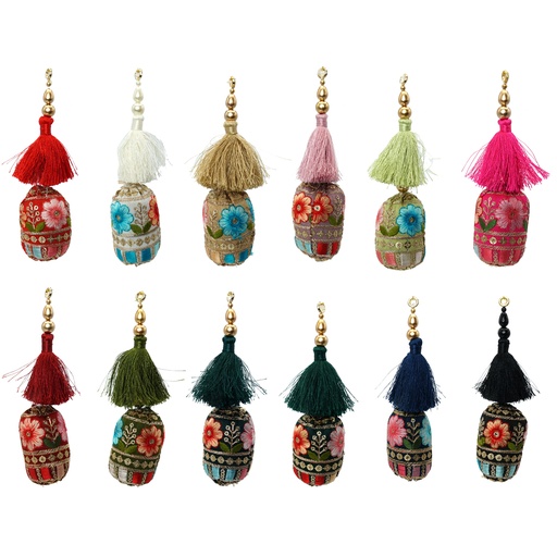 Dolki Shape Embroidery Sequence Tassel