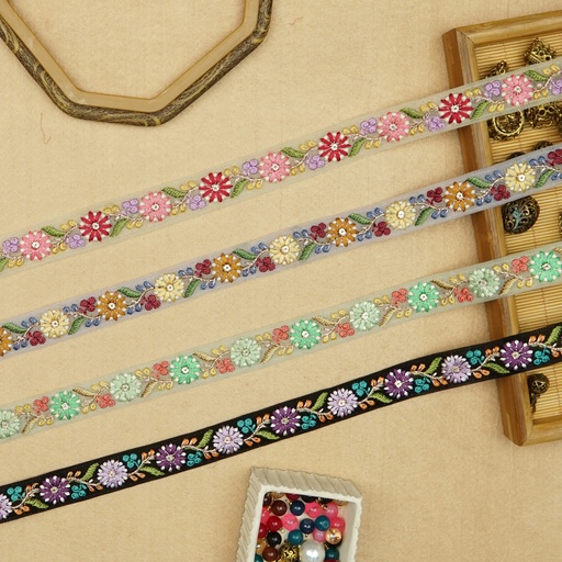 [FANL1343 MULTI] Sequence Embroidery Net Lace