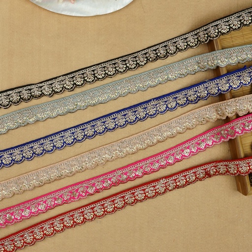 Fancy Metallic Yarn Sequence Lace