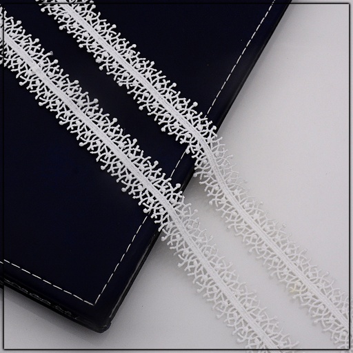 [AL802-WHITE] Double Side Borde Shuttle Lace
