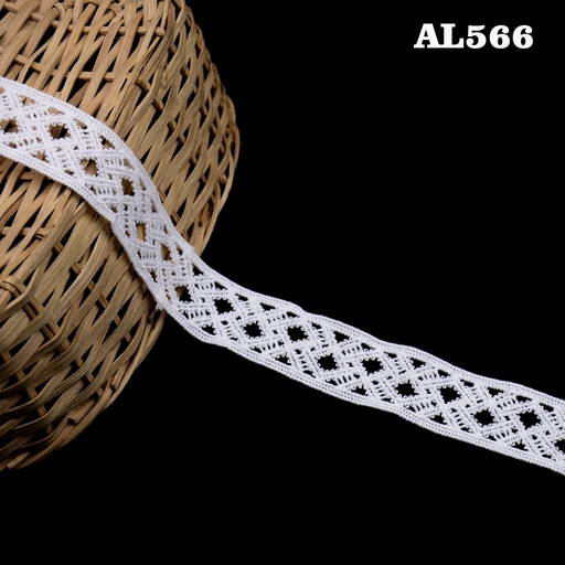[AL566-WHITE] Shuttle Joined Lace