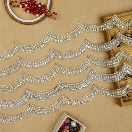 Fancy Metallic Yarn Crystal Lace