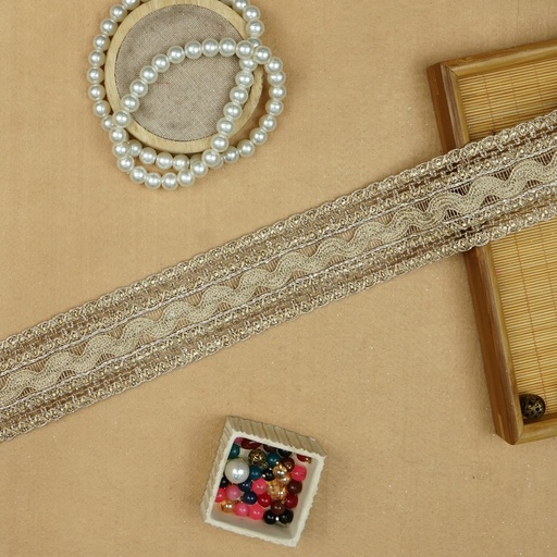 [GOTL779 GOLD] Fancy Metallic Yarn Gota Lace