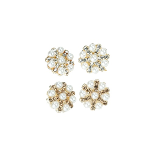 Gold Base Pearl Design Button