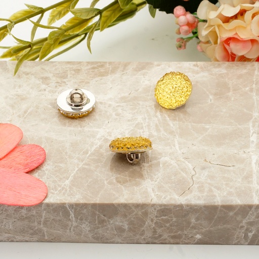 [PB101] Silver Base Crystal Shank Button