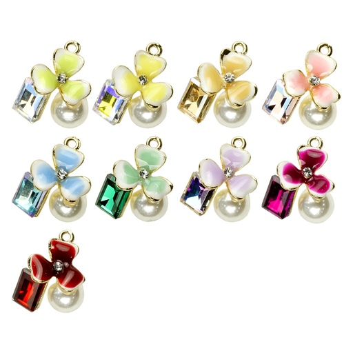 Flower Pearl & Crystal Fancy Button