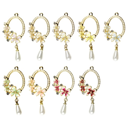 Flower Rhinestone Hanging Button