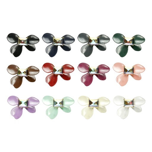 Enamel Coated Leaf's Crystal Button