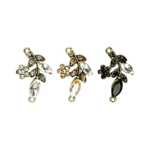 Double Hook Twig Leaf Flower Button