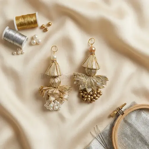 Blossom Design Gota, Cap With Pearl, Tassel
