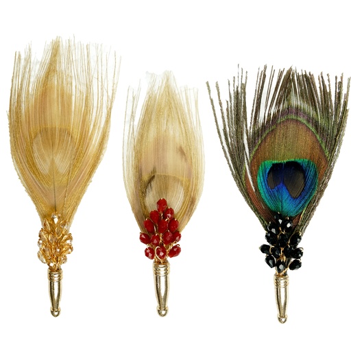 [LP78] Fancy Lapel Pin In Peacock Feather