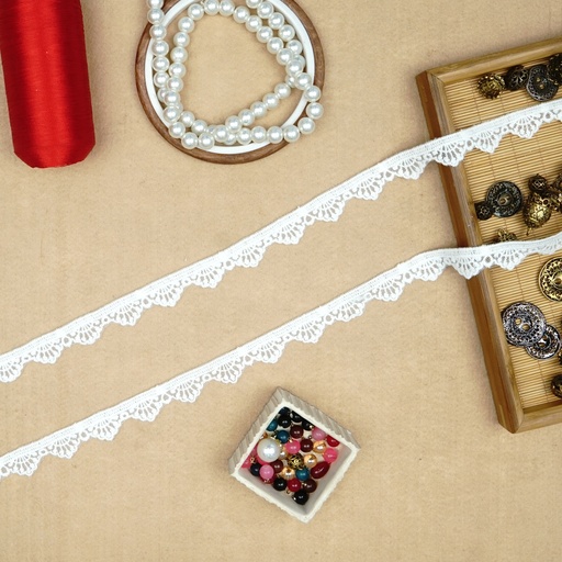[NL85 WHITE] One Side Border Net Lace