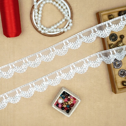 [NL204 WHITE] Shuttle Sequence Net Lace