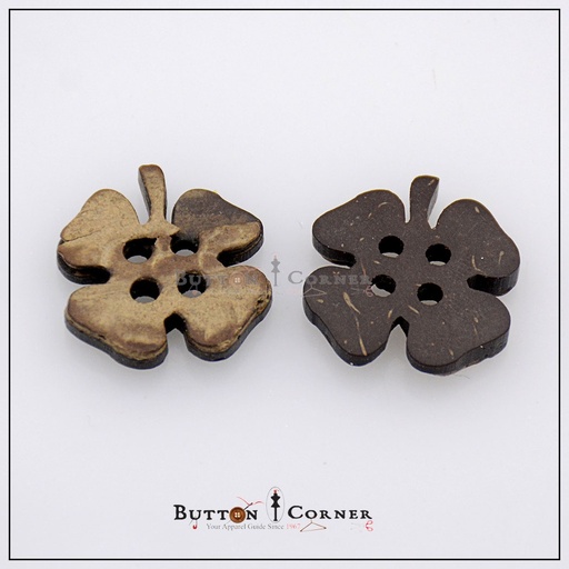 [CB12434 LIGHT BROWN] Flower Shape 4 Hole Coconut Button