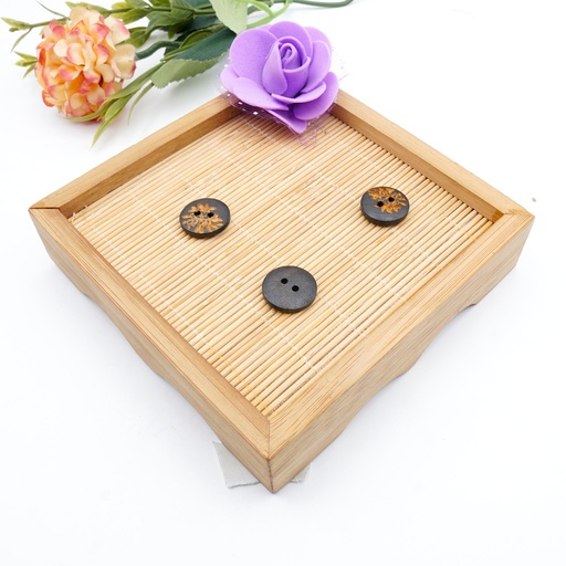 [WB05124 DARK BROWN] Twig Bunch Design Wood Button