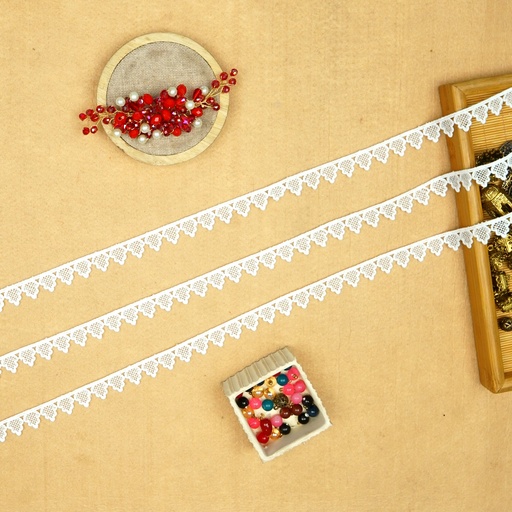 [B0008 WHITE] One Side Border Shuttle Lace