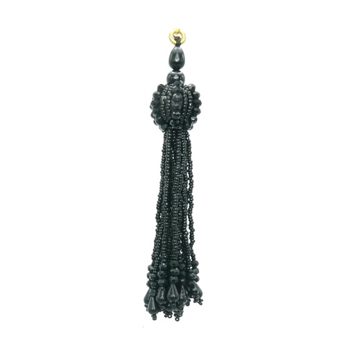 [TSL324 BLACK] Fancy Glass Beads Crystal Tassel