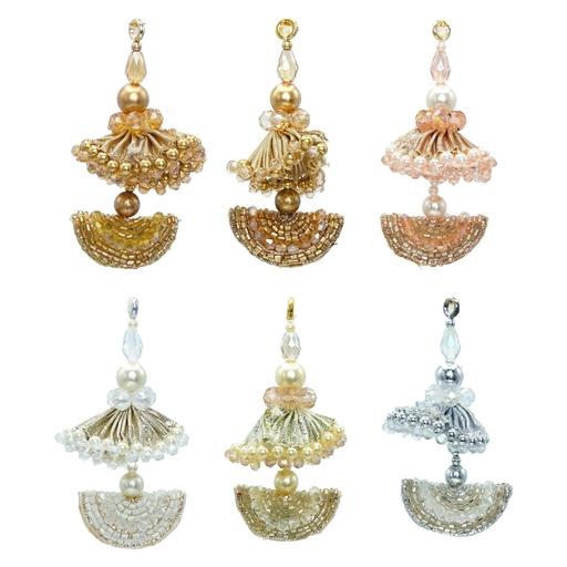 Fancy Gota Cap Glass Beads Pearl Tassel