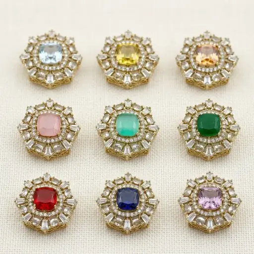 Fancy Kundan Button