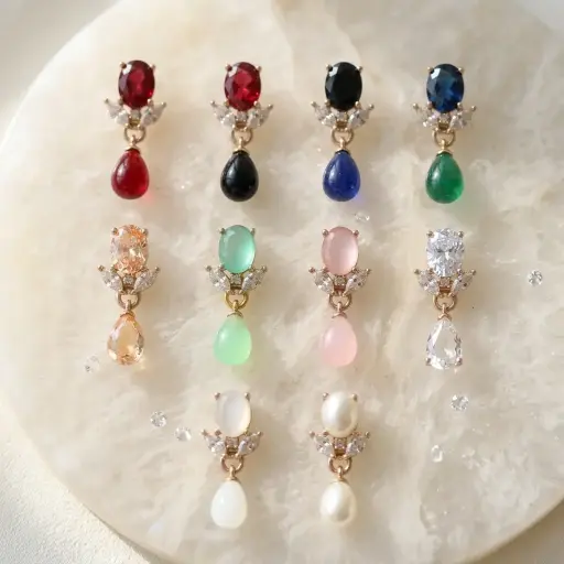 Fancy Kundan Hanging Button