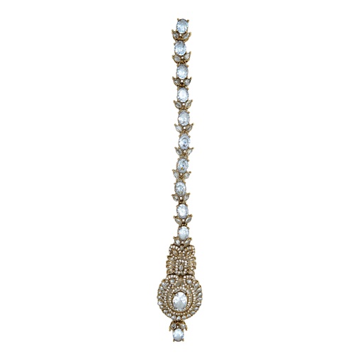 Gold Base Fancy Kundan Button Patti