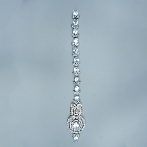 Silver Base Fancy Kundan Button Patti