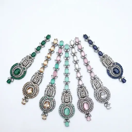 Antique Base Fancy Kundan Button Patti