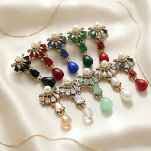 Fancy Kundan Hanging Button