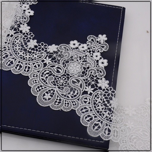 [AL810-WHITE] Shuttle Applique Lace