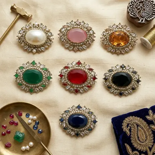 Fancy Kundan Button