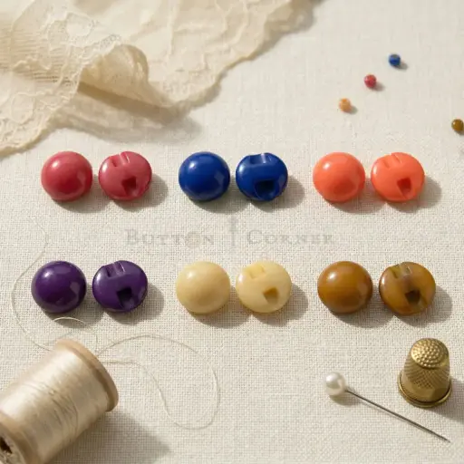 Flat Base Solid Color Shank Button