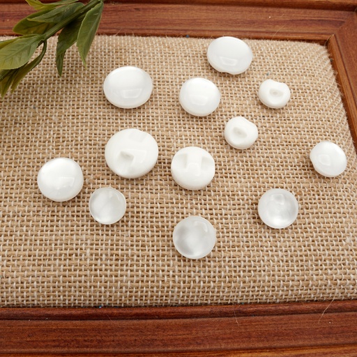 Flat Base White Tunnel Shank Sewing Button