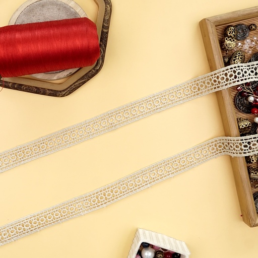 [MYB877 BEIGE] Double Side Border Shuttle Lace